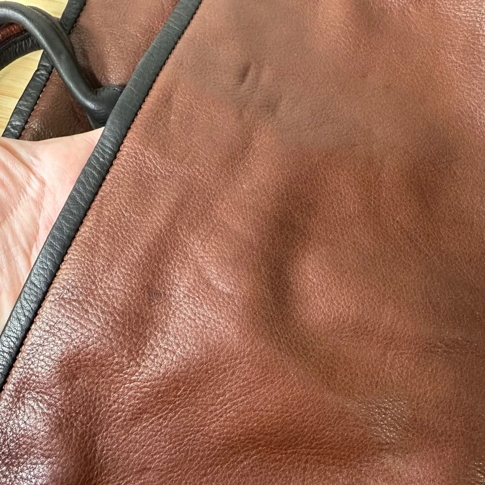 Mowen Leather Designs Messenger Briefcase Bag Brown Black Leather Academia GUC - Picture 16 of 16